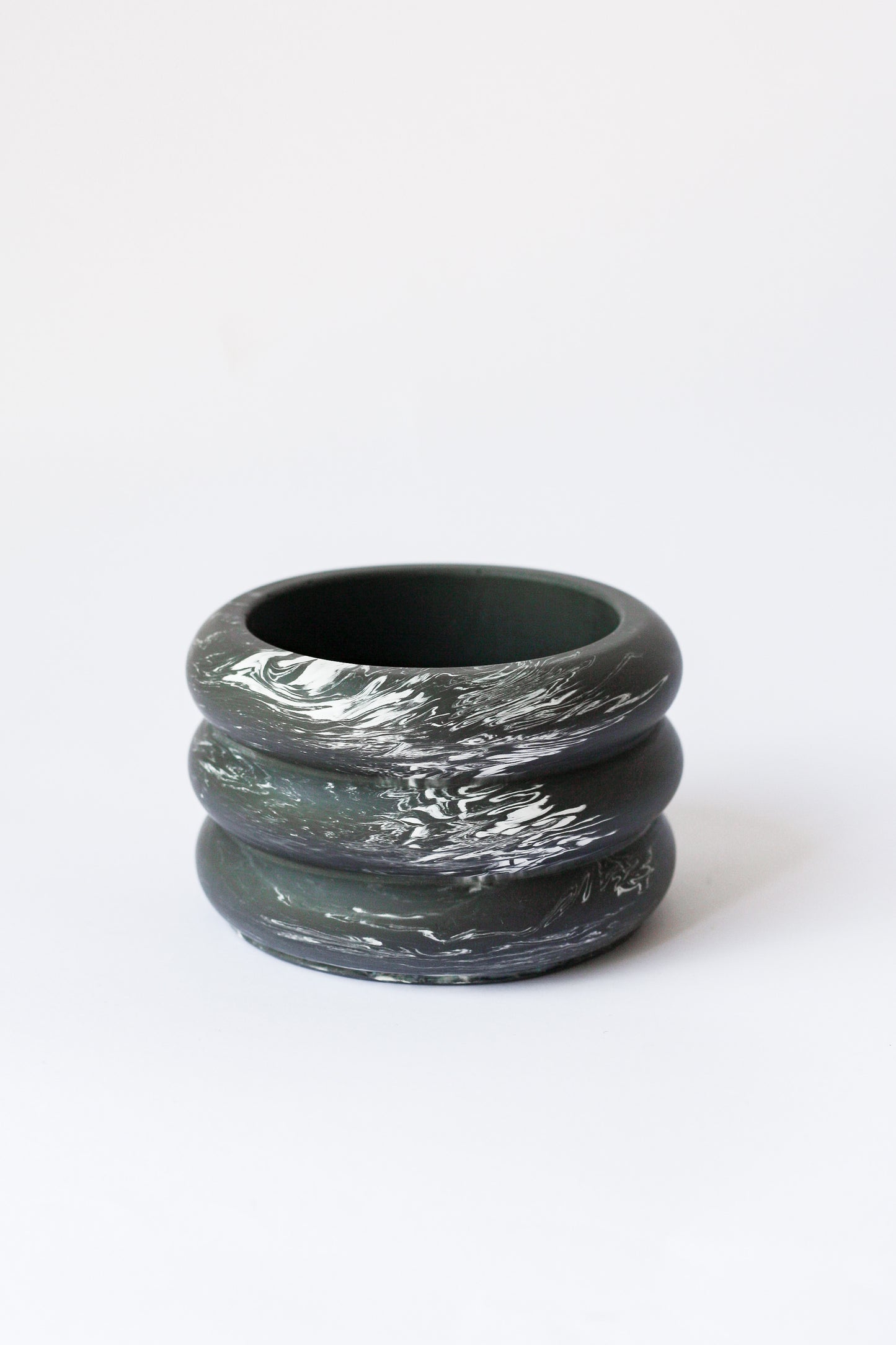 Vaso Shar Pei effetto marmo nero